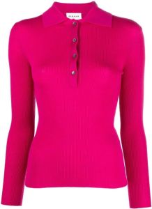 P.A.R.O.S.H. ribbed-knit polo top Roze