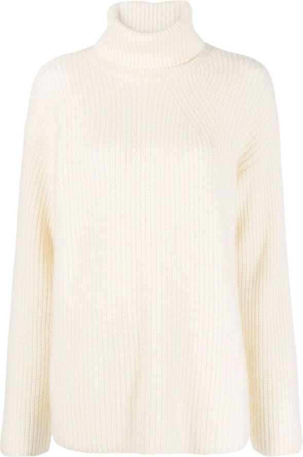 P.A.R.O.S.H. roll-neck waffle-knit jumper Beige