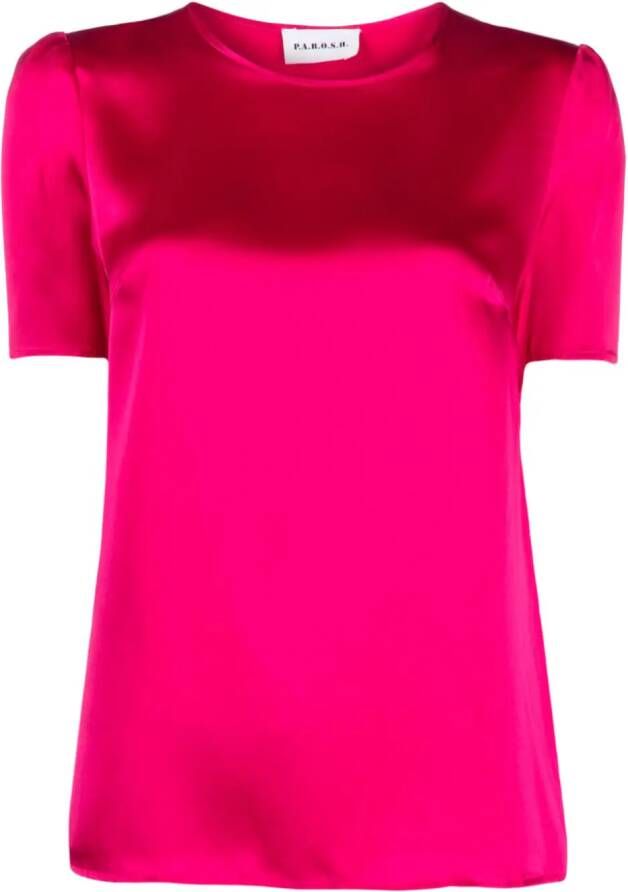 P.A.R.O.S.H. Zijden T-shirt Roze