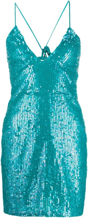 P.A.R.O.S.H. Mini-jurk verfraaid met pailletten Blauw