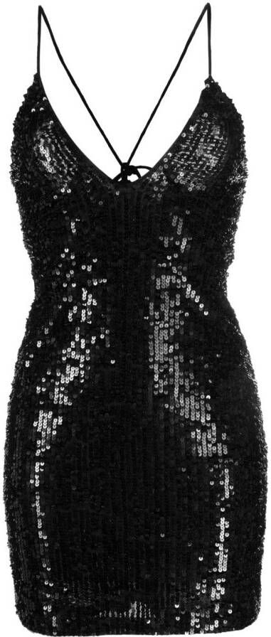P.A.R.O.S.H. Mini-jurk verfraaid met pailletten Zwart