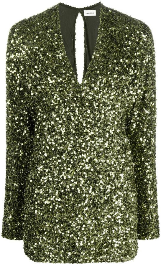 P.A.R.O.S.H. Mini-jurk met pailletten Groen