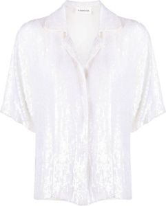 P.A.R.O.S.H. sequinned short-sleeve shirt Wit