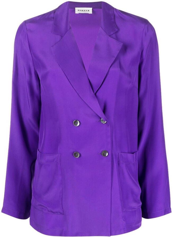 P.A.R.O.S.H. Blazer met dubbele rij knopen Paars