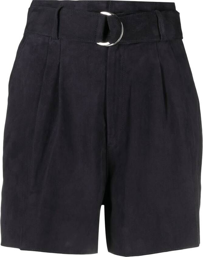P.A.R.O.S.H. Suède shorts dames geitenhuid XS Blauw