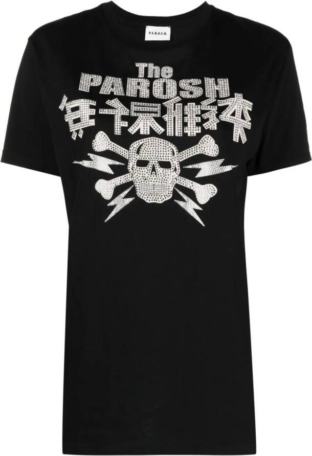 P.A.R.O.S.H. T-shirt met logo Zwart
