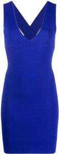P.A.R.O.S.H. V-neck bodycon mini dress Blauw