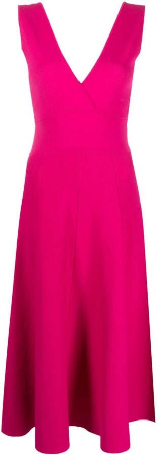 P.A.R.O.S.H. Midi-jurk met V-hals Roze