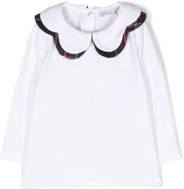 Patachou Blouse met tartan ruit Wit