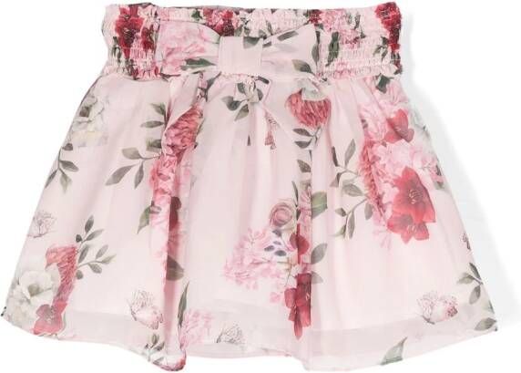 Patachou Rok met bloe print Roze