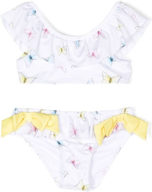 Patachou Bikini met vlinderprint Wit