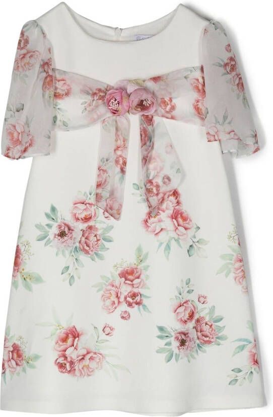 Patachou Jurk met bloe patch Wit
