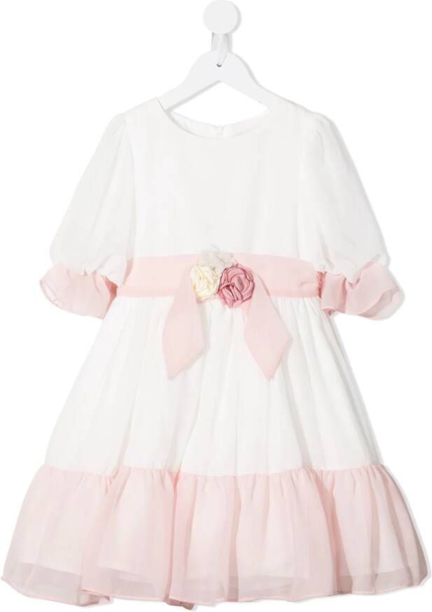 Patachou Jurk met bloe patch Wit