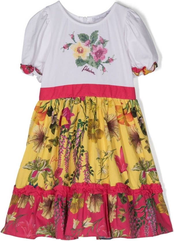 Patachou Jurk met bloe print Geel