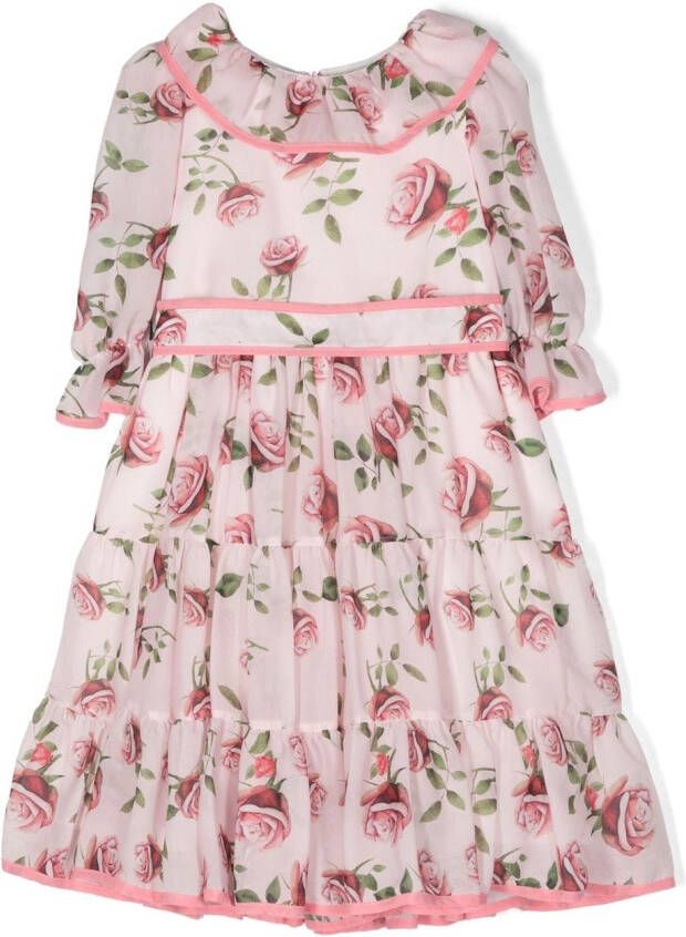 Patachou Jurk met bloe print Roze