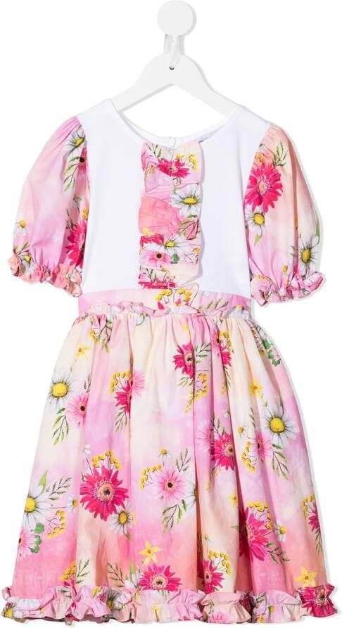 Patachou Jurk met bloe print Roze
