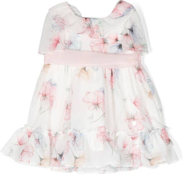 Patachou Jurk met bloe print Wit