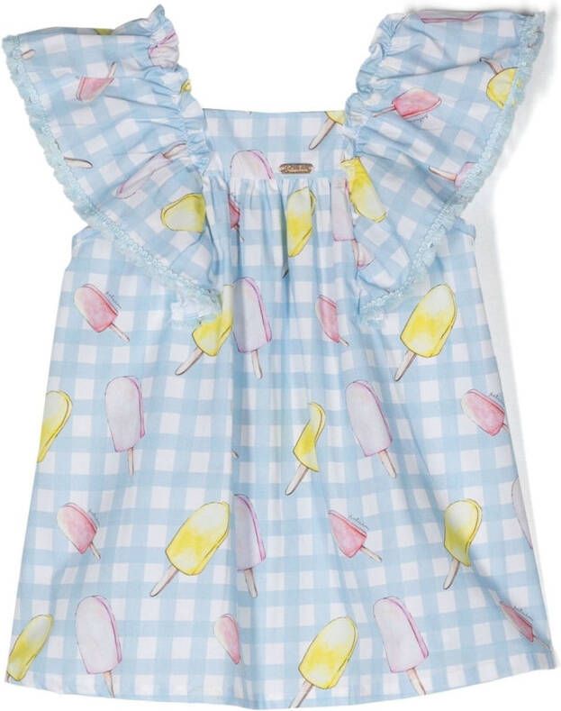 Patachou Jurk met vierkante hals Blauw