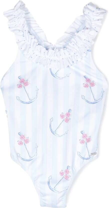 Patachou Badpak met ruches Blauw
