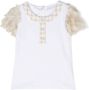 Patachou T-shirt met kanten mouwen Wit - Thumbnail 1