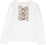 Patachou T-shirt met tartan ruit Wit - Thumbnail 1