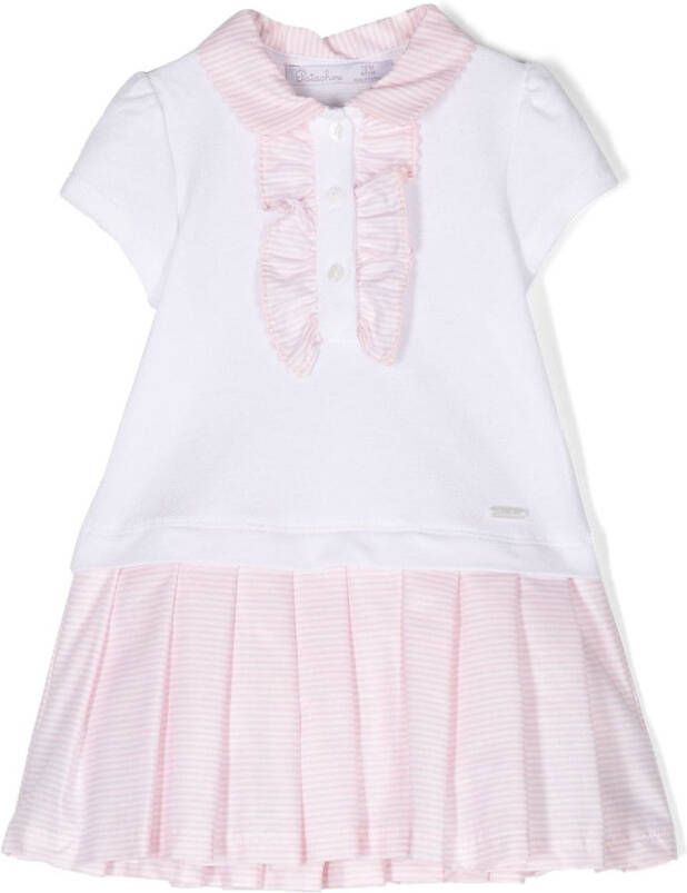 Patachou T-shirtjurk met ruchemouwen Roze