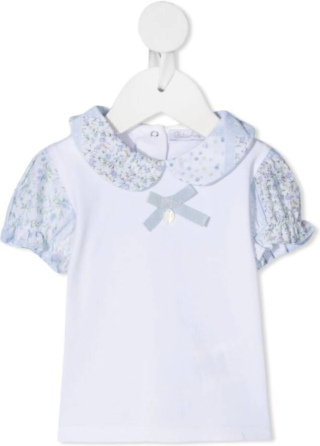 Patachou Top met bloe print Wit