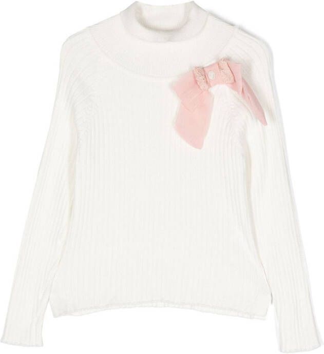 Patachou Trui met strikdetail Wit