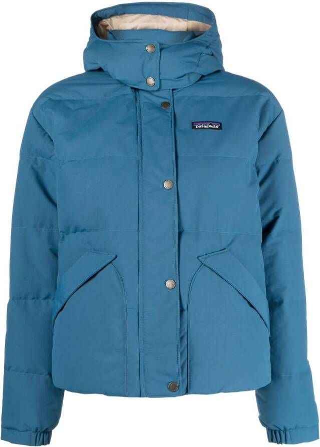 Patagonia Downdrift hooded puffer jacket Blauw