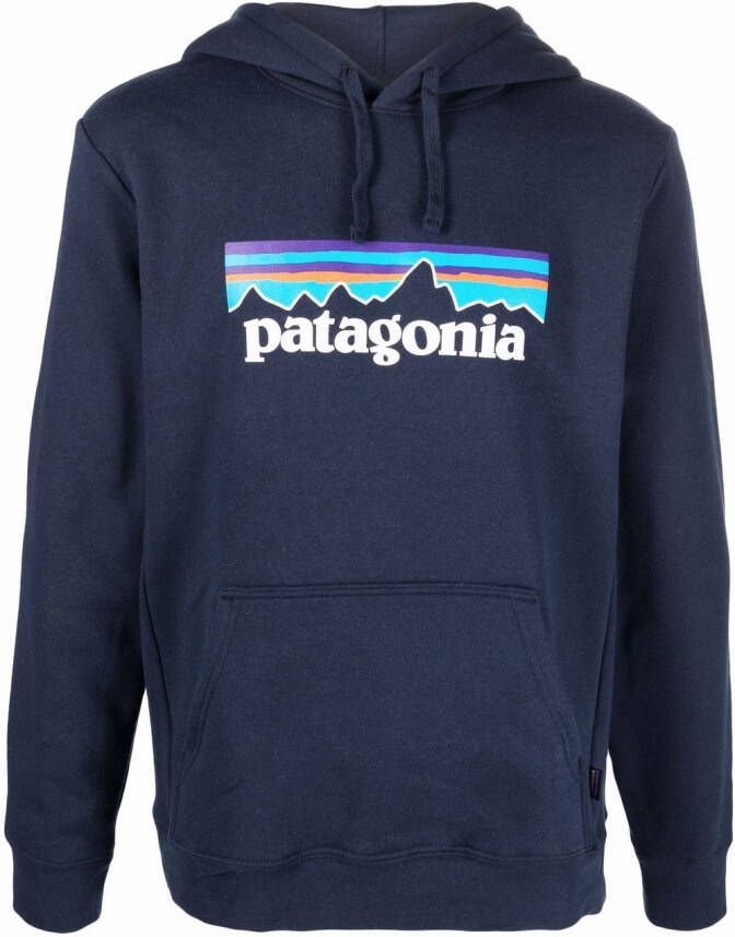 Patagonia Hoodie met logoprint Blauw
