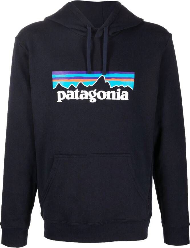 Patagonia Hoodie met logoprint Blauw