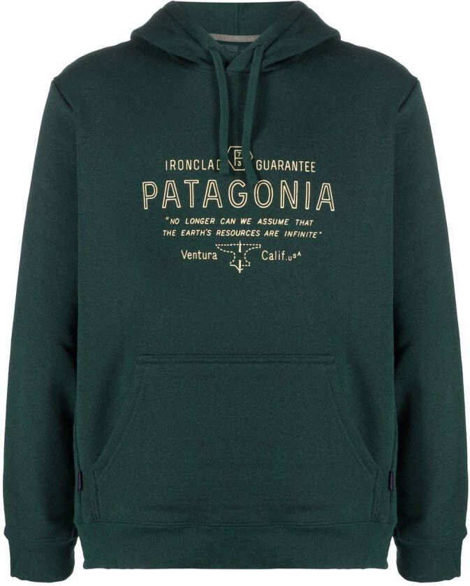 Patagonia Hoodie met logoprint Groen