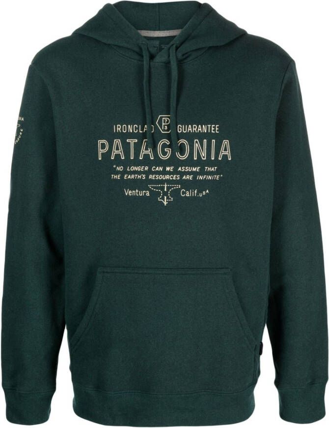 Patagonia Hoodie met logoprint Groen