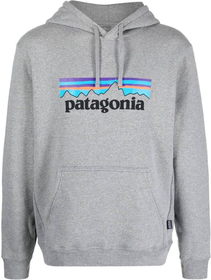 Patagonia Hoodie met logoprint Grijs