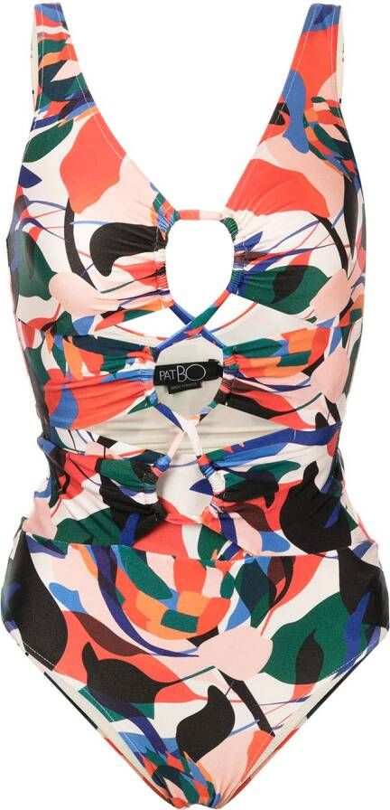PatBO Badpak met abstracte print Veelkleurig