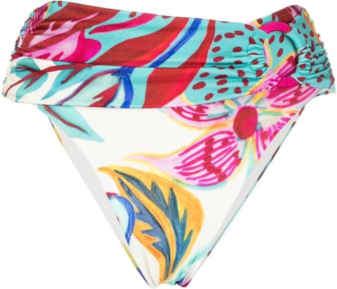 PatBO Bikinislip met bloemenprint Groen