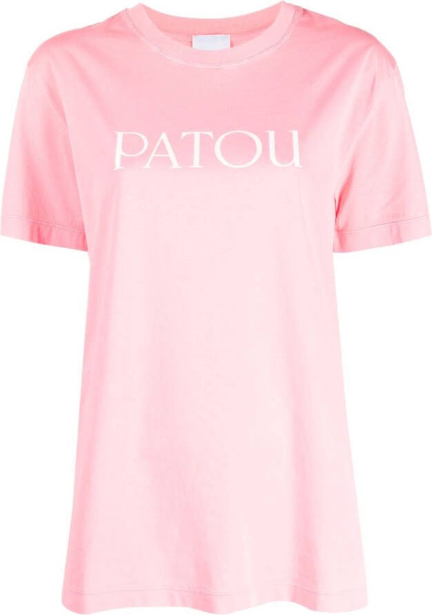 Patou logo-print cotton T-shirt Roze