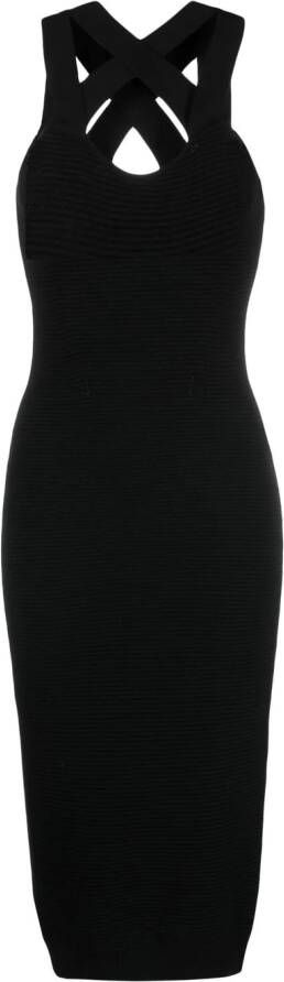 Patou Midi-jurk met gekruiste bandjes Zwart