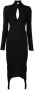 Patou Midi-jurk met open rug Zwart - Thumbnail 1