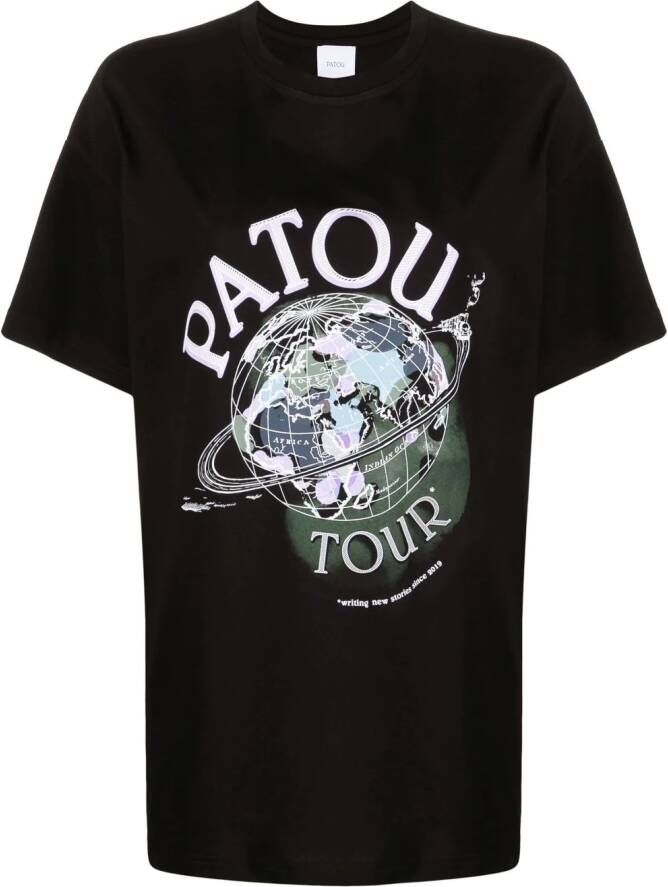 Patou Oversized T-shirt Zwart