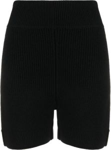 Patou Ribgebreide shorts Zwart