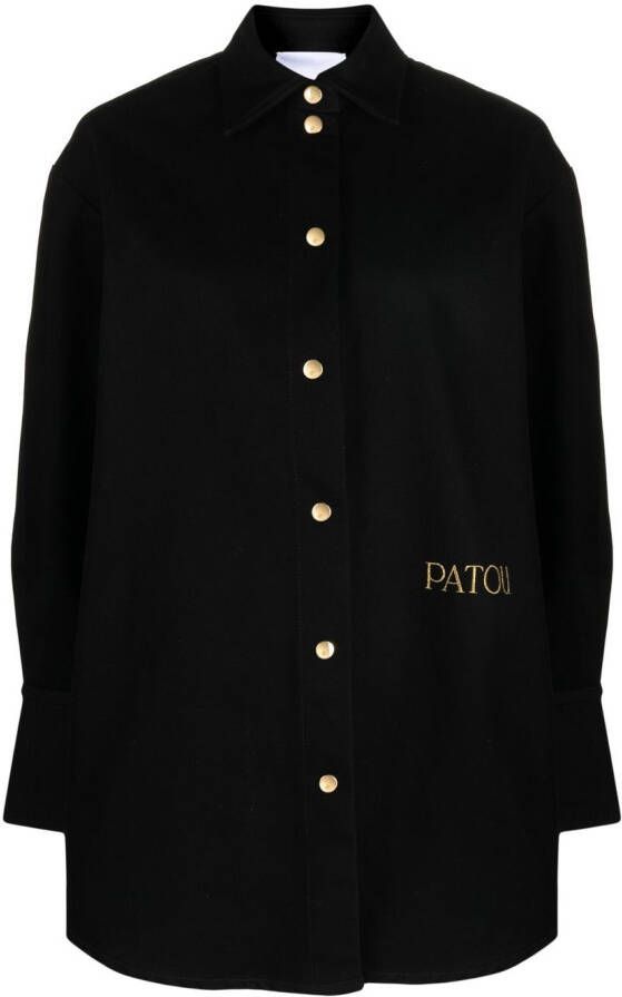Patou Shirtjack met logoprint Zwart