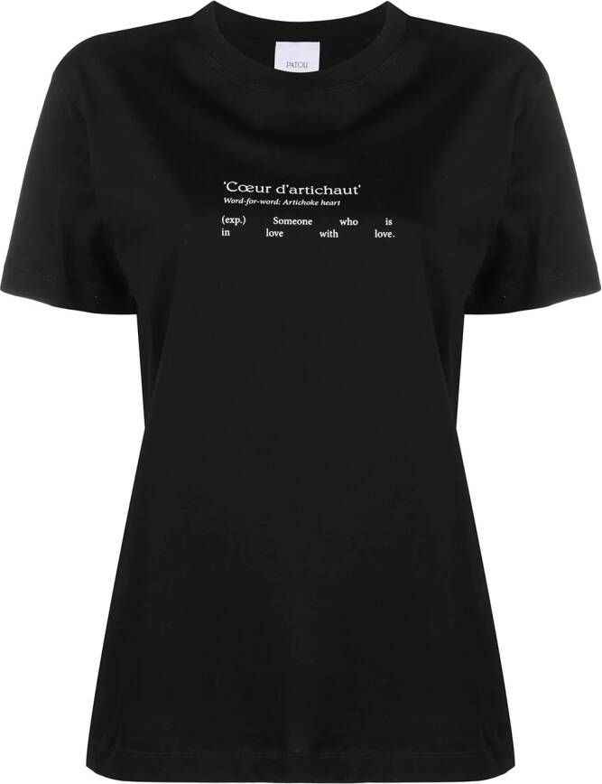 Patou T-shirt met print Zwart
