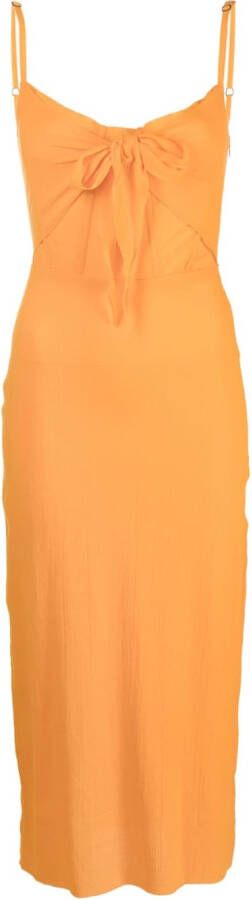Patou Midi-jurk met gestrikt detail Oranje