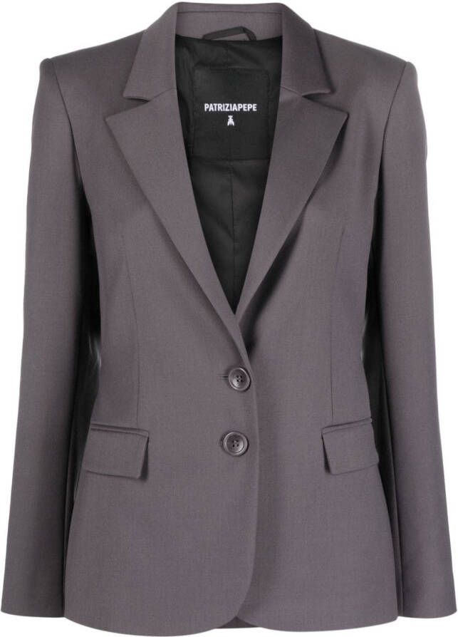 Patrizia Pepe Blazer met enkele rij knopen Grijs