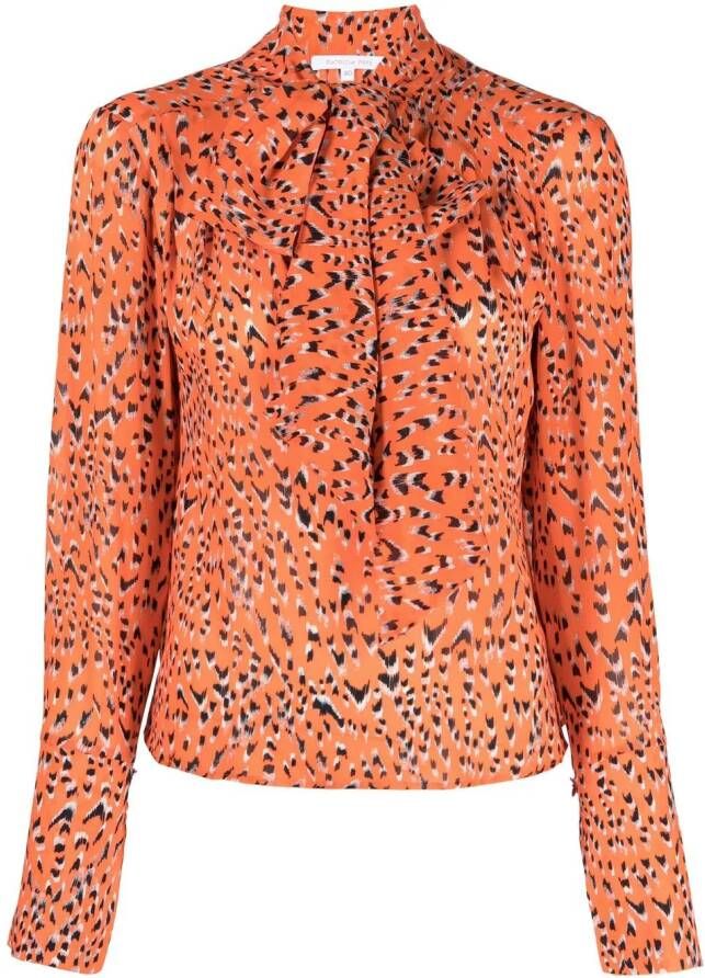 Patrizia Pepe Blouse met strik Oranje