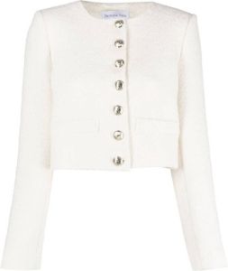 Patrizia Pepe buttoned-up cropped jacket Wit