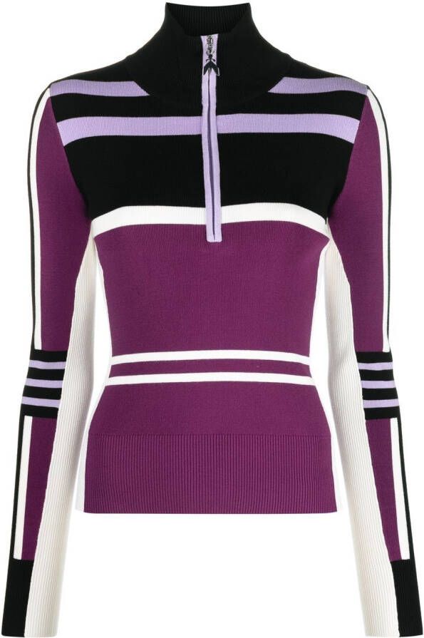 PATRIZIA PEPE Dynamische Slim-fit Gebreide Coltrui Paars Dames