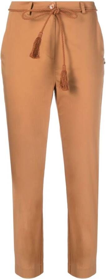 Patrizia Pepe Cropped broek Bruin
