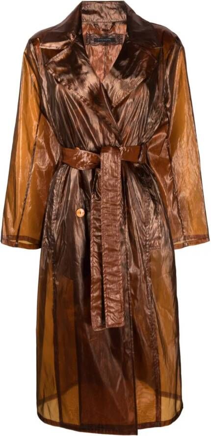 Patrizia Pepe Doorzichtige trenchcoat Bruin
